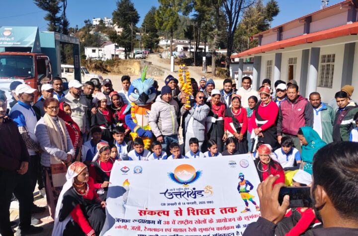 राष्ट्रीय खेलों की ’मशाल तेजस्विनी‘ का जखोली में भव्य स्वागत